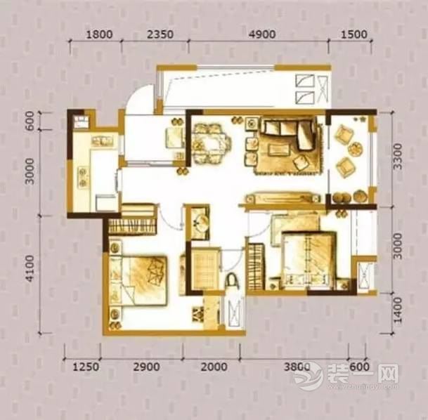 设计部落之95㎡精装房改造装修效果图