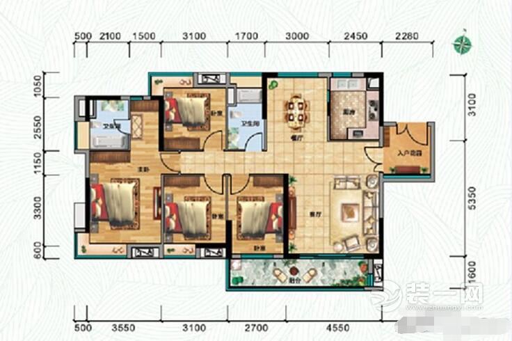 广州装饰公司分享广州宝兴翠园142平米四居室装修实景图