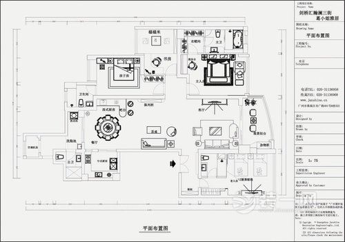 广州装饰公司分享雅居乐剑桥郡三室两厅装修效果图