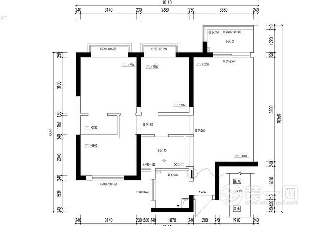 82平米平米户型图