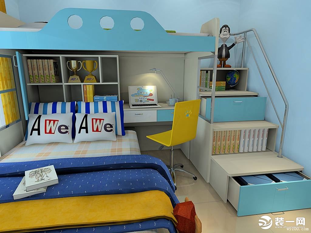 字母儿童床效果图|三维|其他三维|绘梵空间设计 - 原创作品 - 站酷 (ZCOOL)